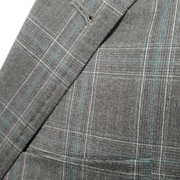 Ted Baker London grey wool sportcoat with turquoise stripes. Purple lining. 36R